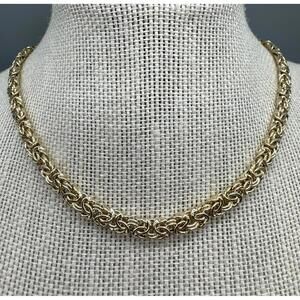 Dyadema Italy 925 Sterling Gold Plated Byzantine Adjustable Necklace 14-26”